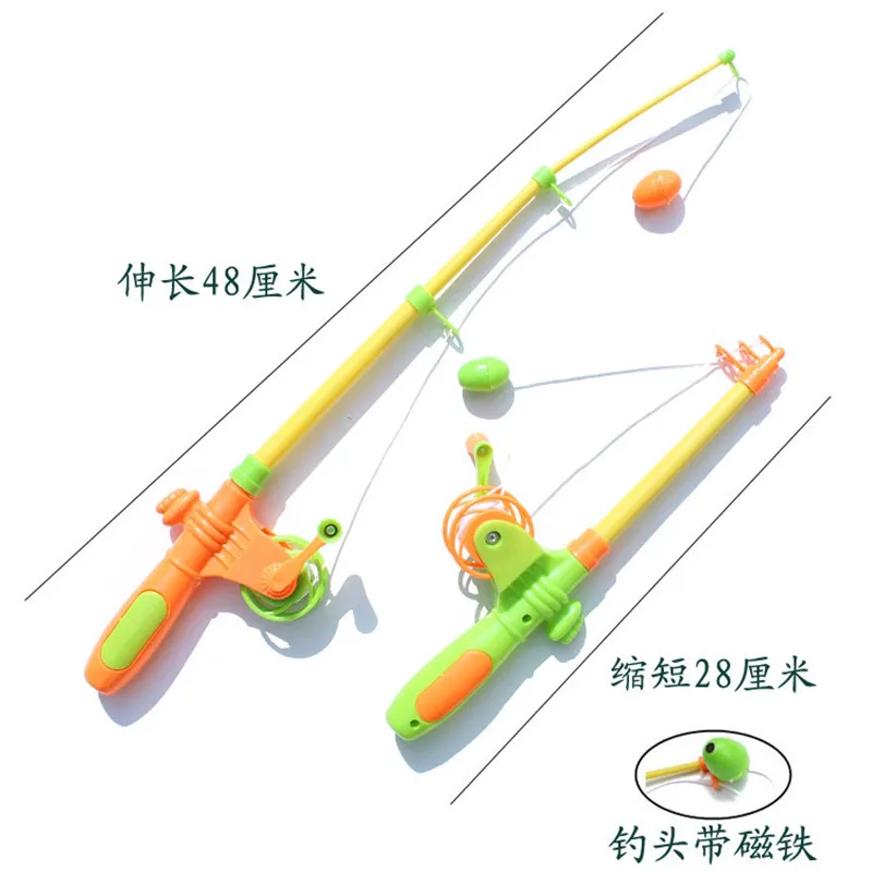 1Pcs Vissen Games Kinderen 40Cm Magnetische Staaf Speelgoed Plastic Intrekbare Pole Voor Kids