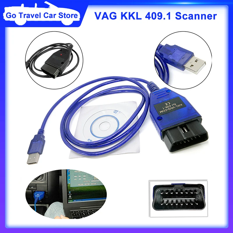 VAG-COM 409.1 Vag 409Com vag 409.1 kkl OBD2 USB Diagnostic Cable Scanner Interface For VW Audi Seat Volkswagen Skoda