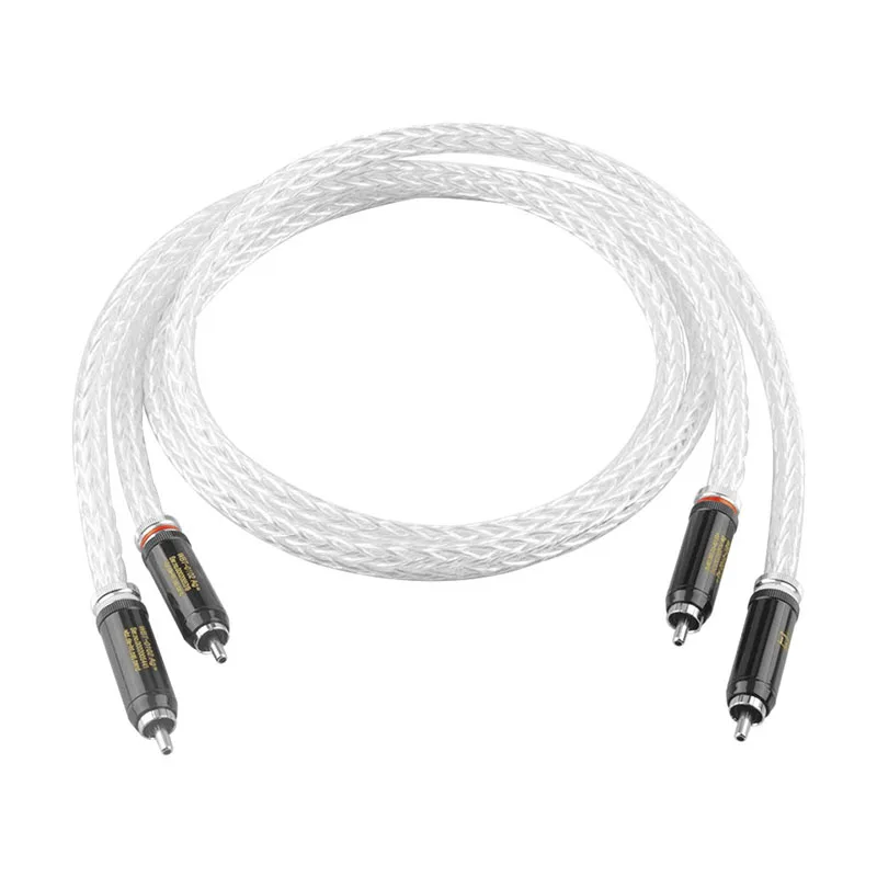 TODN Hi-End 8AG Posrebrzany 16-żyłowy kabel audio OCC z wtyczką WBT RCA Kabel HIFI 2RCA do 2RCA — 2