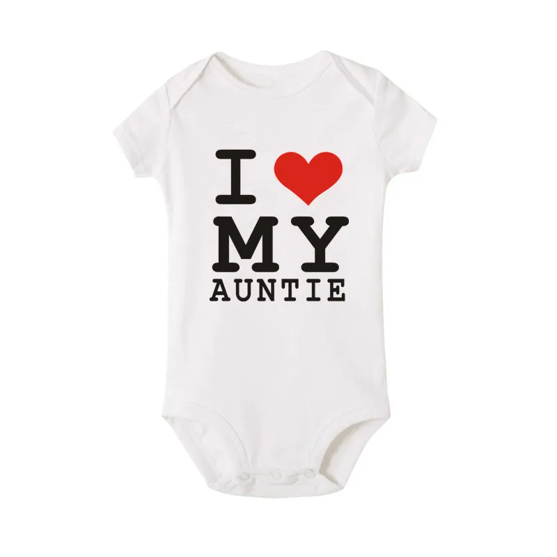 

I Love My Auntie Letter Print Summer Baby Romper Cotton Short Sleeve Romper For Baby Boy And Girl Color Summer Baby Clothes