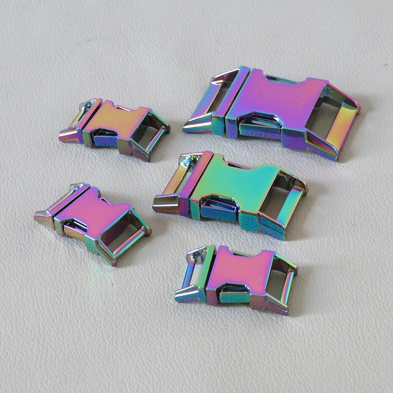 20Pcs Rainbow Metal Release Belt Buckle Ring For Pet Dog Collar Paracord Clip Hook Bracelet Hardware Garment Sewing Accessory