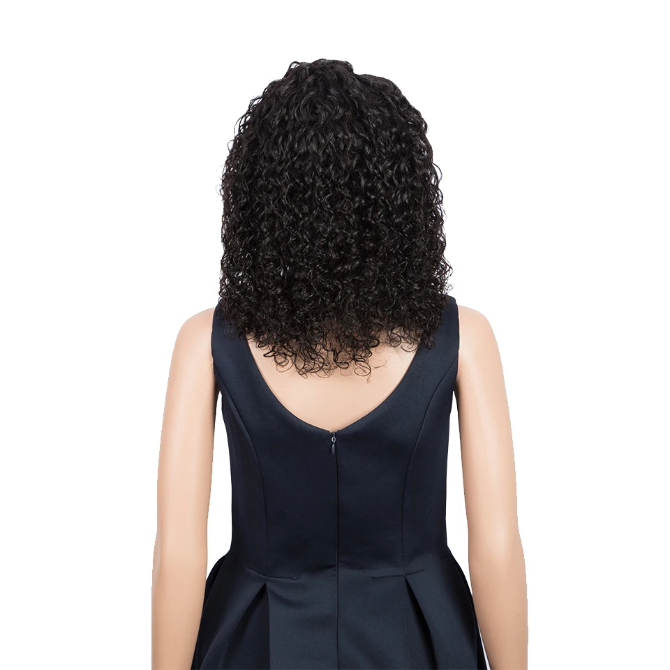 Trueme-Perruque Brésilienne Naturelle, Cheveux Crépus Bouclés, avec Baby Hair, Partie Latérale Pré-Plumée, caution Curl