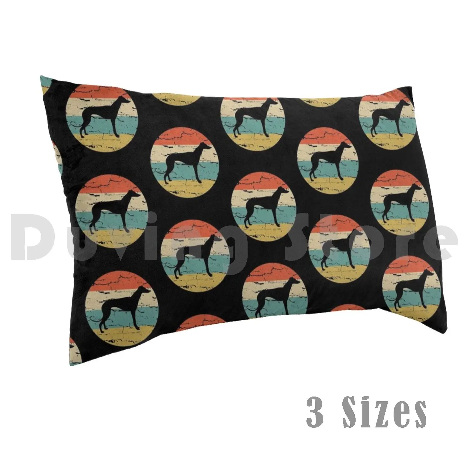 Greyhound Vintage Retro Pillow Case Printed 50x75 Greyhound Dog Mom Greyhound Dog Dad Greyhound Pet Lover Gift