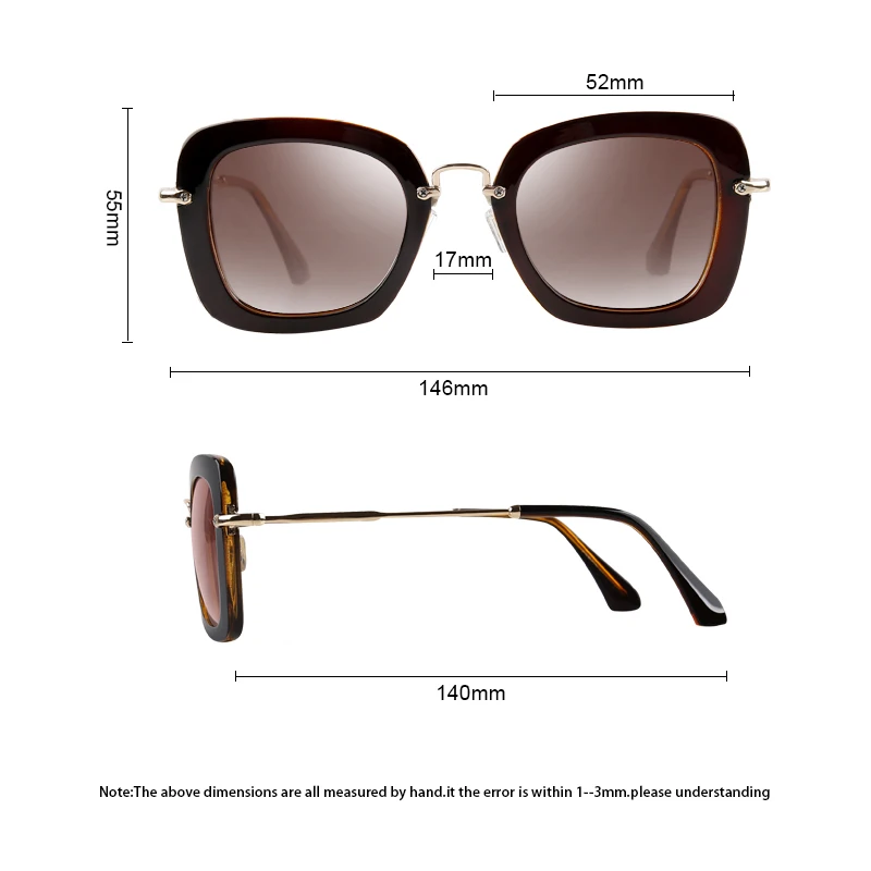 PARZIN Black Square Frame Polarized Sunglasses UV400 Driving Vintage Shades For Women High Quality Eyewear With Accessories 9535