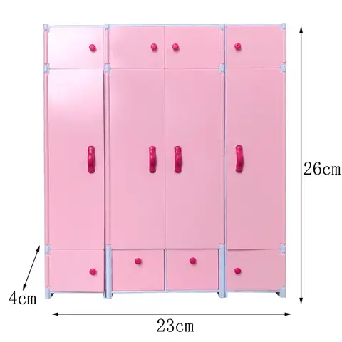 Tillbehör för Barbie docka Utbytbar garderob Förvaringsskåp Finishing Skåp Modedekoration Möbler Flickaleksaker 6 best sales Barbie-organisatör - №1