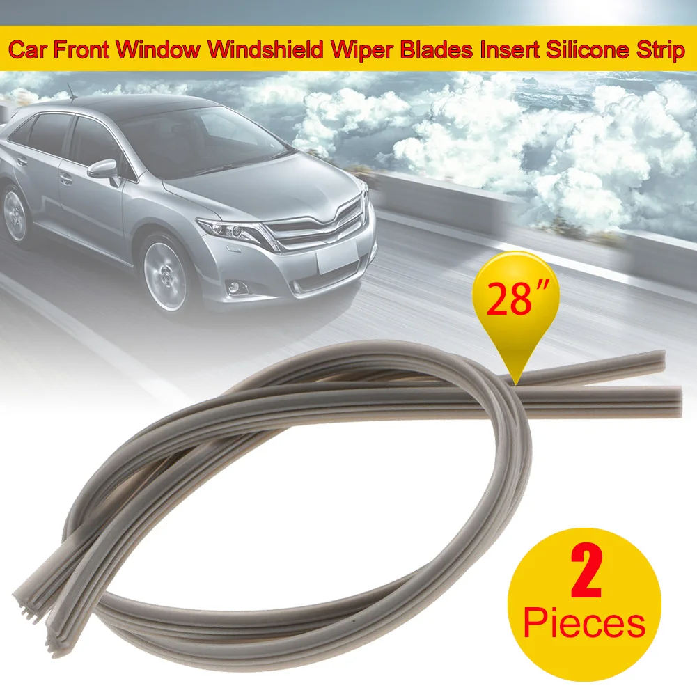 

28 Inch Car Window Wiper Blade Strip Universal 6mm Auto Window Boneless Wiper Blades Silicone Strips Dual Rubber Car Accessorie