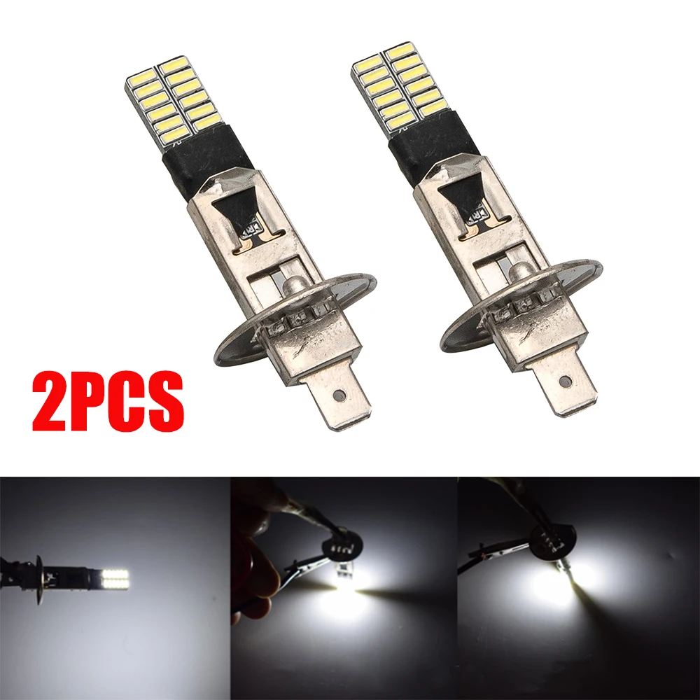 

2pcs 12V Auto fog Light H1 LED 3W Car Lights Bulbs Auto Headlights Super White 6000K