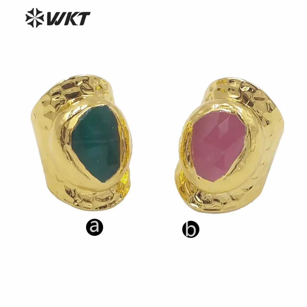 WT-R365 Populared High Quality Women Fashion Gold Electroplated Cat Eye Stone Ring Lady Wedding Cigar Band