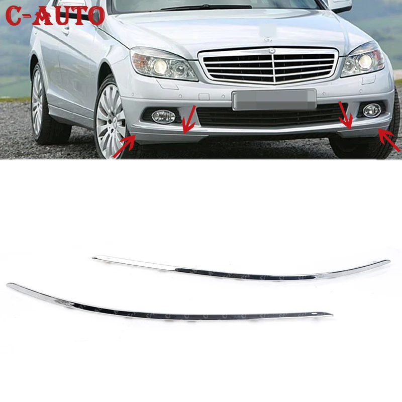 Car Front Bumper Chrome Trim Molding For Mercedes-Benz W204 C300 C350 2008 2009 2010 2011 2048850821 2048850721 Car-styling