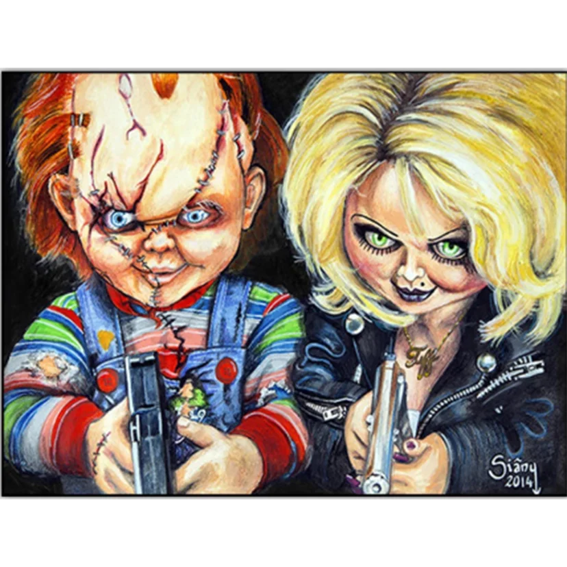 

5d DIY Diamond Painting Embroidery Horror Movie Bride of Chucky Full Drill CRoss Stitch Diamond Mosaic Paiting Decor Art CM03