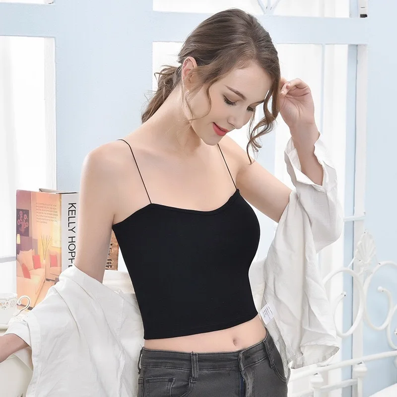 crop top women clothes ropa mujer tank top cropped clothessexy haut femme cotton vest wrapped chest tube top all-match camisole