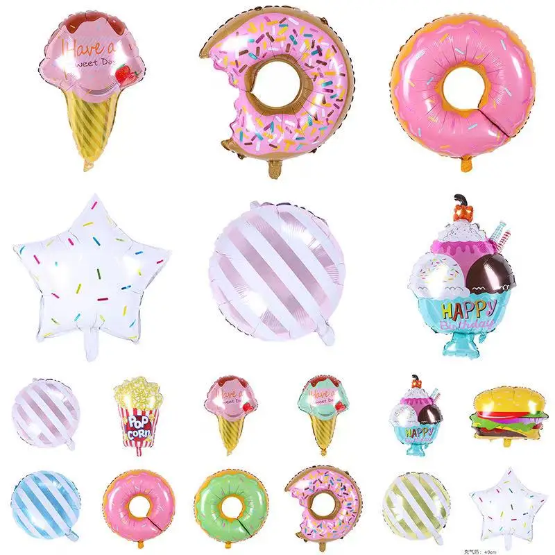 Dessert Series Party Supplies French Fries Burger Ice Cream Donuts Children’s Birthday Baby Bathing Decoration