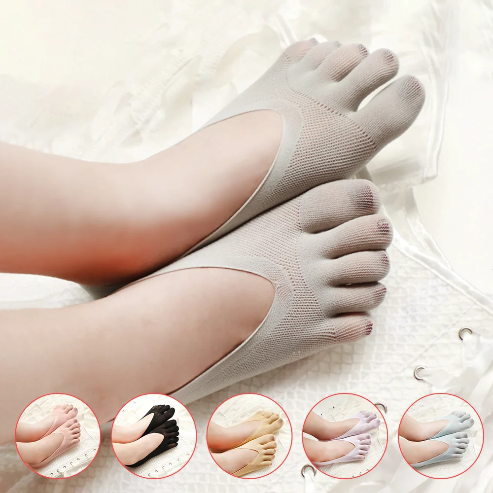 Socks women\'s Short Socks Ladies Invisible Lace White Socks With Fingers Female Transparent Sock Girls  tt018 1pair=2pcs