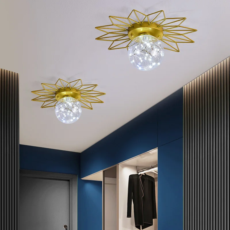 Creative Design Modern LED Ceiling Light Decoration Black Gold Lustres Indoor Fixture Living Dining Room Corridor Luminaire