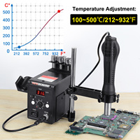 NEWACALOX 110V 700W Hot Air Rework Soldering Station ℃/℉ Display Welding Station Industrial Heat Gun Desoldering Welding Tool