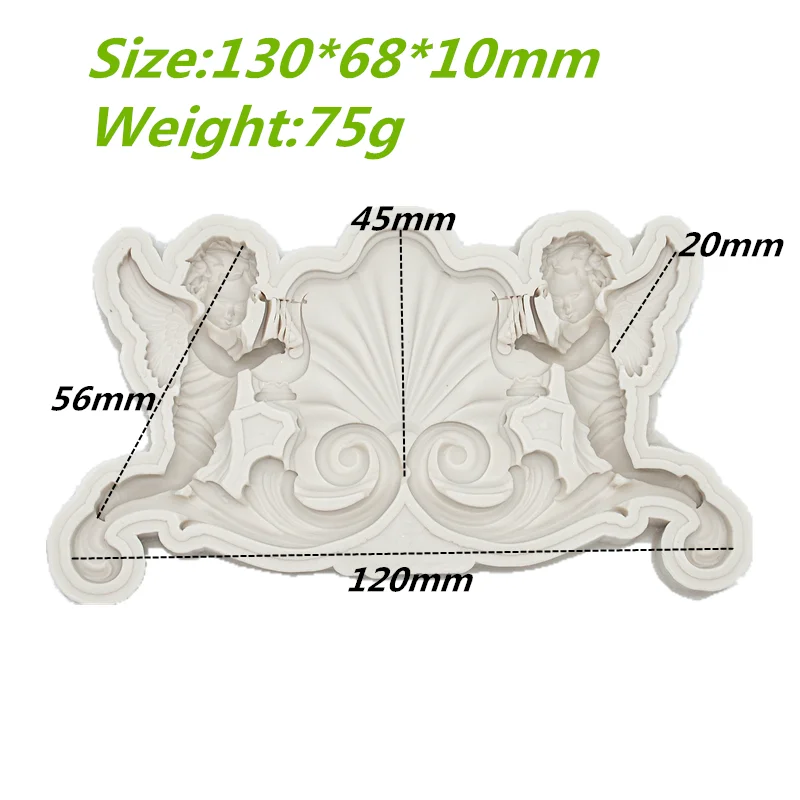 Европейский стиль 2 силиконовая форма с изображением ангела смолы DIY Торт Кондитерские помадные формы кухонный инструмент для выпечки Десерт Формочки в форме кружева для шоколада украшения