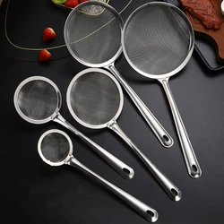 Stainless Steel Long Handle Colander Large Hot Pot Oil Filter Spoon Home Kitchenware Flour Sieve Food Strainer Kitchen Utensils