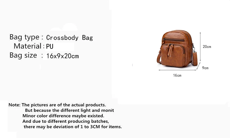 Yogodlns Vintage Umhängetasche Frauen Weiche PU Leder Schulter Tasche Multifunktions Umhängetasche Kleine Quadratische Tasche Große Kapazität Tasche – Detail 2