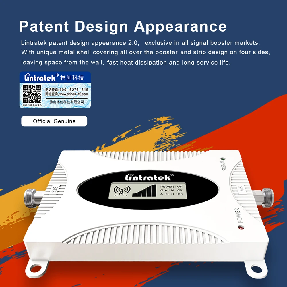 Lintratek amplificador celular gsm 900 mhz lte 700mhz cdma 850 dcs 1800 alc/agc amplificador de sinal de internet antena colunar yagi 10m