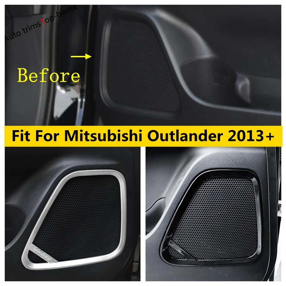 

For Mitsubishi Outlander 2013 - 2020 ABS Accessories Car Inner Door Stereo Speaker Audio Sound Decor Frame Cover Trim Interior