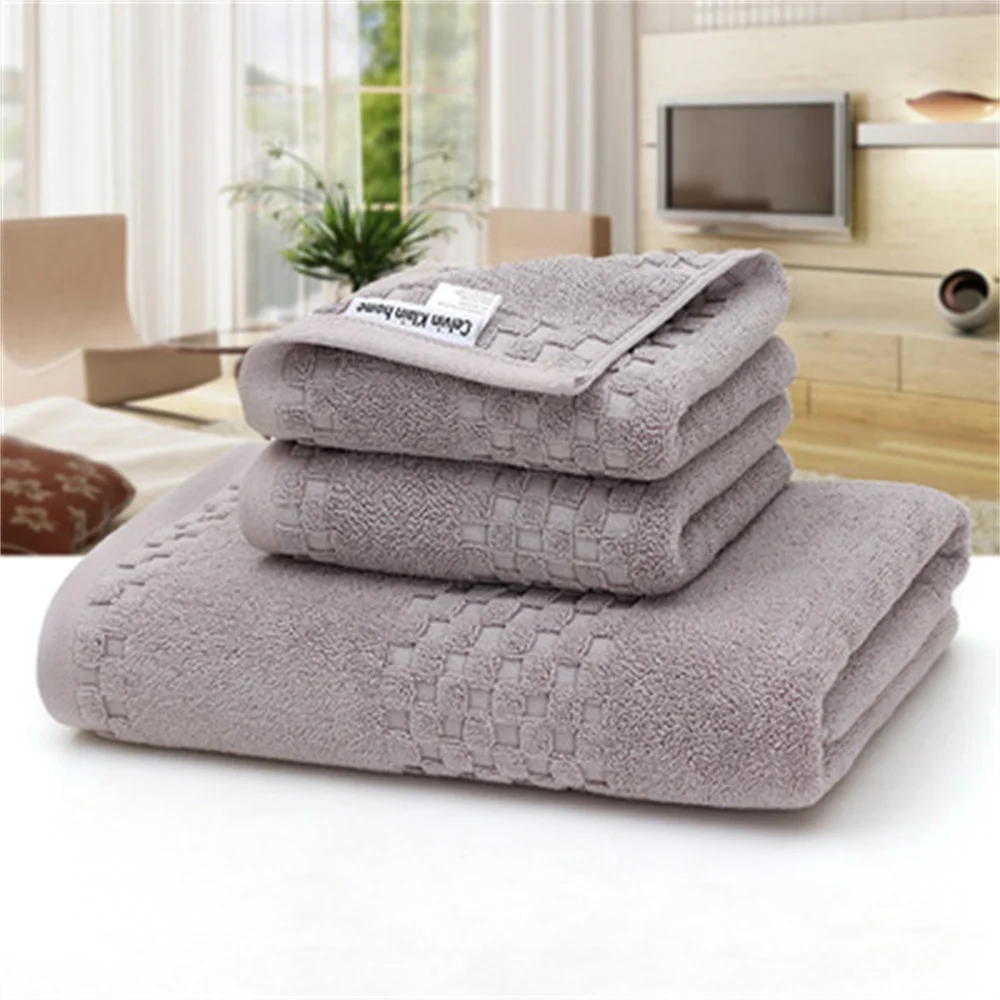 Thickened Bath Towel Set for Adults, Super Absorbent, Cotton, Beach Towel, Large Terry Towel, Home Gifts, 70x140 cm, 3Pcs