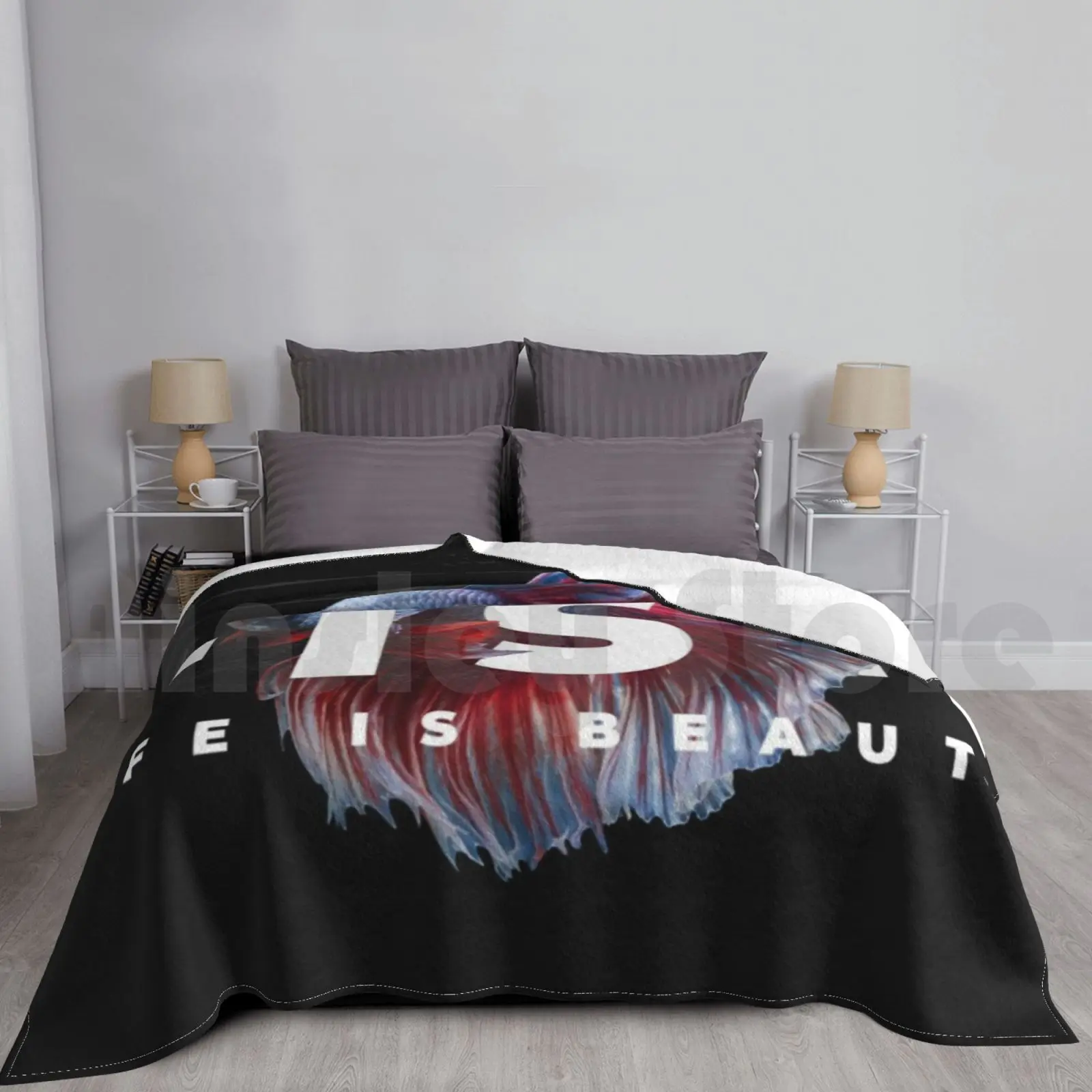 Betta Life Is Beauty Fighter Fish Blanket For Sofa Bed Travel Betta Betta Fish Male Betta Male Betta Fish Fish