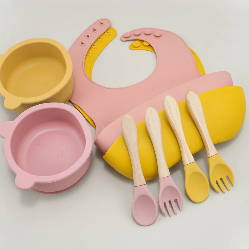 High Quality Natural 100% Food Grade Inventory Easy To Rinse Spoon Weaning Unbreakable Rubber Fork Dishwasher Safe Feeding Set