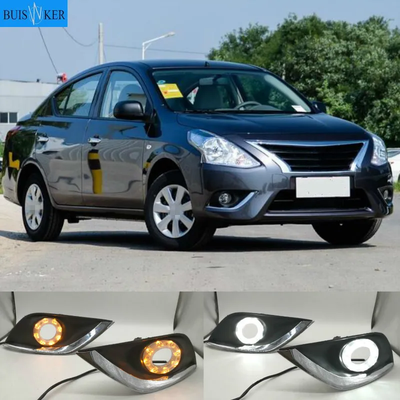 

For Nissan Almera Latio Sunny Versa 2014 2015 2016 2017 2018 LED DRL Daytime Running Lights Daylight Fog Head Lamp