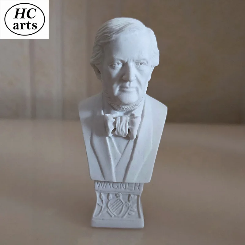 7cm Wagner Musician European Mini Resin Statue Sculpture Art with Sketch Character Head Desktop Decoration Nordic