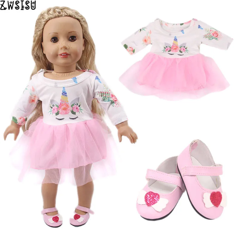 Doll Clothes Bow Tie+Dress+Shoes 14 Styles Available For 18 Inch American&43 Cm Born Doll Generation Christmas Baby Girl`s Toy