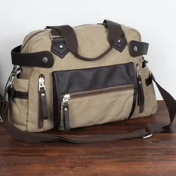 Men's British Retro Travel Canvas Carrying Crossbody Shoulder Bag