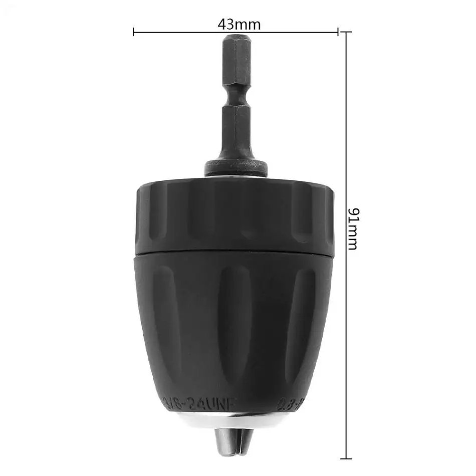 Drill Chuck 0.8-10mm Self-locking Drill Chuck Impact Hammer Conversion Drill Bit Holder with Round Handle Connecting Rod