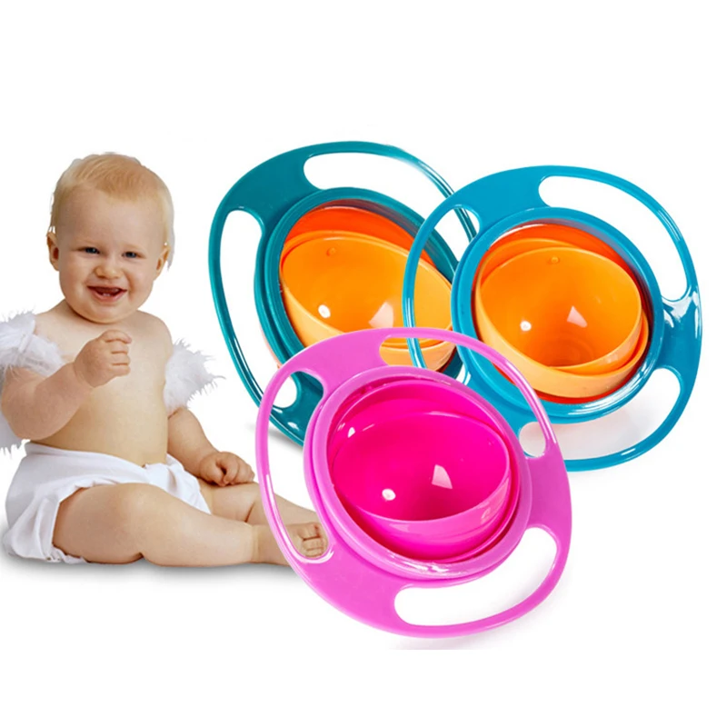 

Baby Gyro Bowl 360 Degree Rotation Spill Resistant Gyroscopic Bowl With Lid Toy Tableware Feeding Dishes For Baby Kids Children