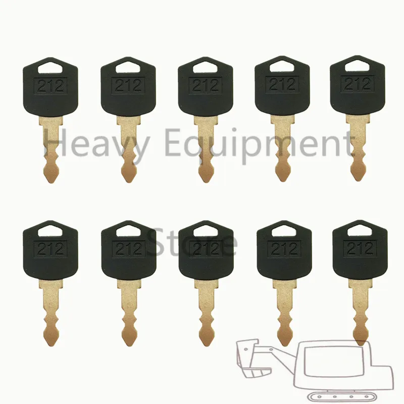 

10 PCS 212 D554212 Ignition Key fit For Various Doosan & Daewoo Forklift Models