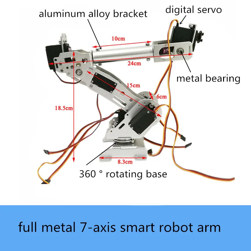 

SZDOIT A7 7DOF Metal Smart Robot Arm ABB 7-Axis Robotic Model High Torque Digital Servo DIY Education Free Steering Wheel