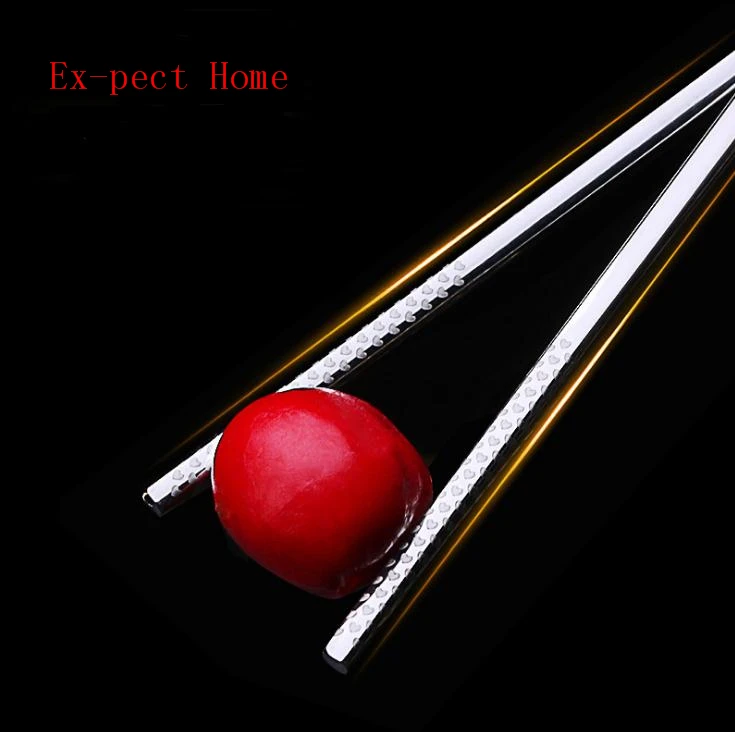 500 Pairs Double Happiness Chopsticks 304 Stainless Steel Silver Antiskid Chinese Reusable Wedding Chopsticks