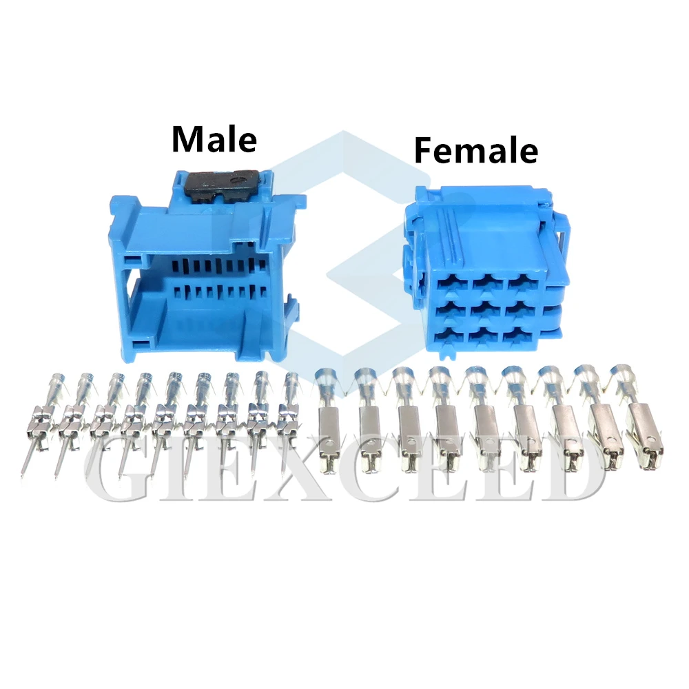 1 Set 9 Pin 3.5 Series Connector 967635-1 Car Power Amplifier Wire Plug 6-968971-1 3-967626-1 Blue Auto AC Assembly Cable Socket