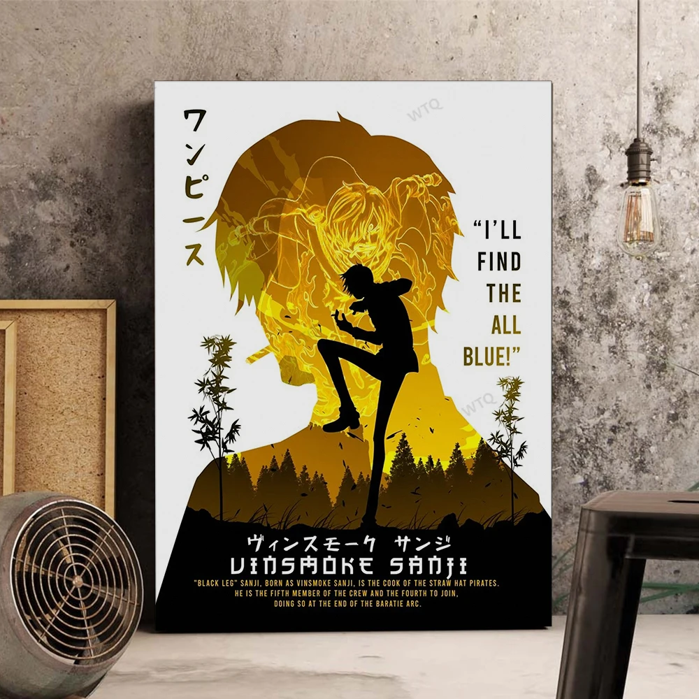 WTQ Anime One Piece Poster Luffy Roronoa Zoro Anime Posters Canvas Painting Wall Decor Wall Art Picture Room Decor Home Decor