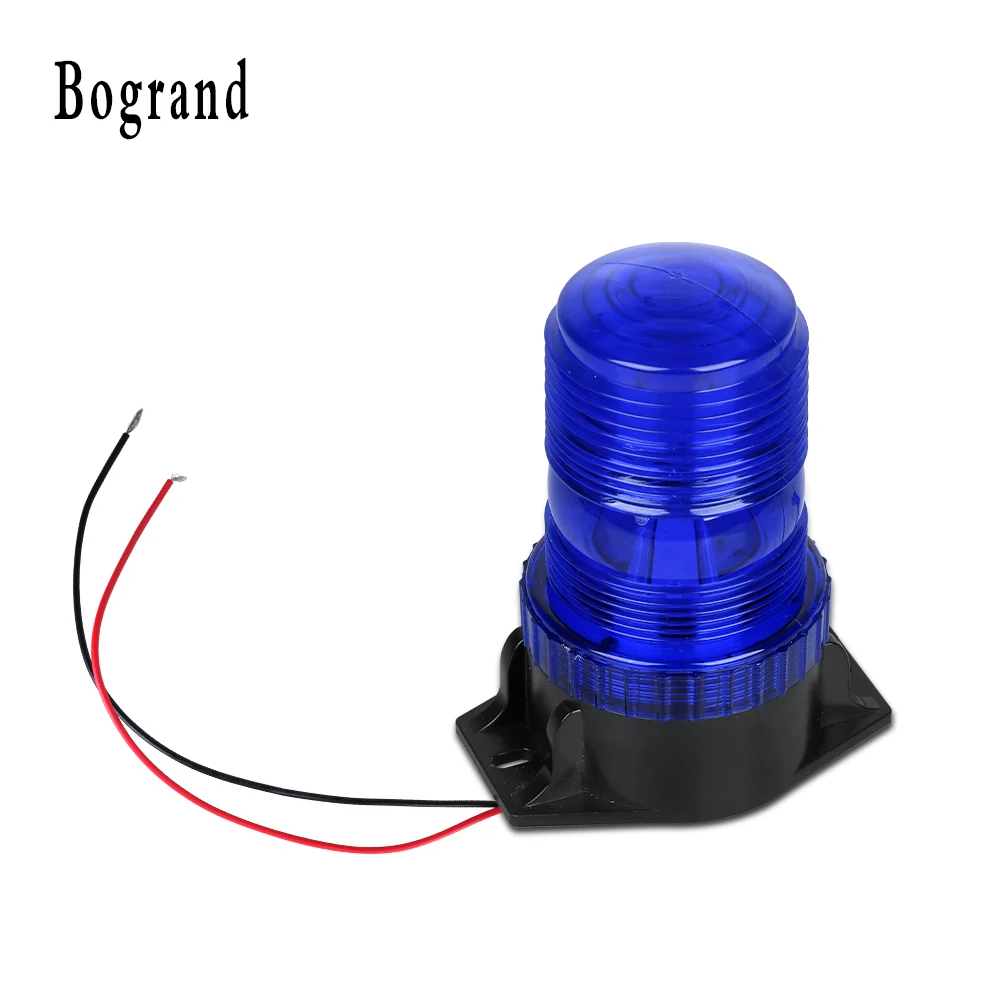 Bogrand sinalizador estroboscópico de led, 30 leds 12-30v cor azul pisca sinal de emergência, luzes para ambulância