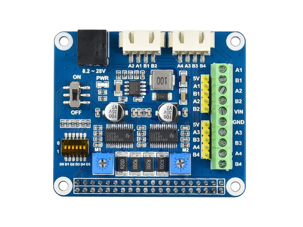 Stepper Motor HAT,Stepper Motor HAT For Raspberry Pi, Drives Two Stepper Motors, Up To 1/32 Microstepping