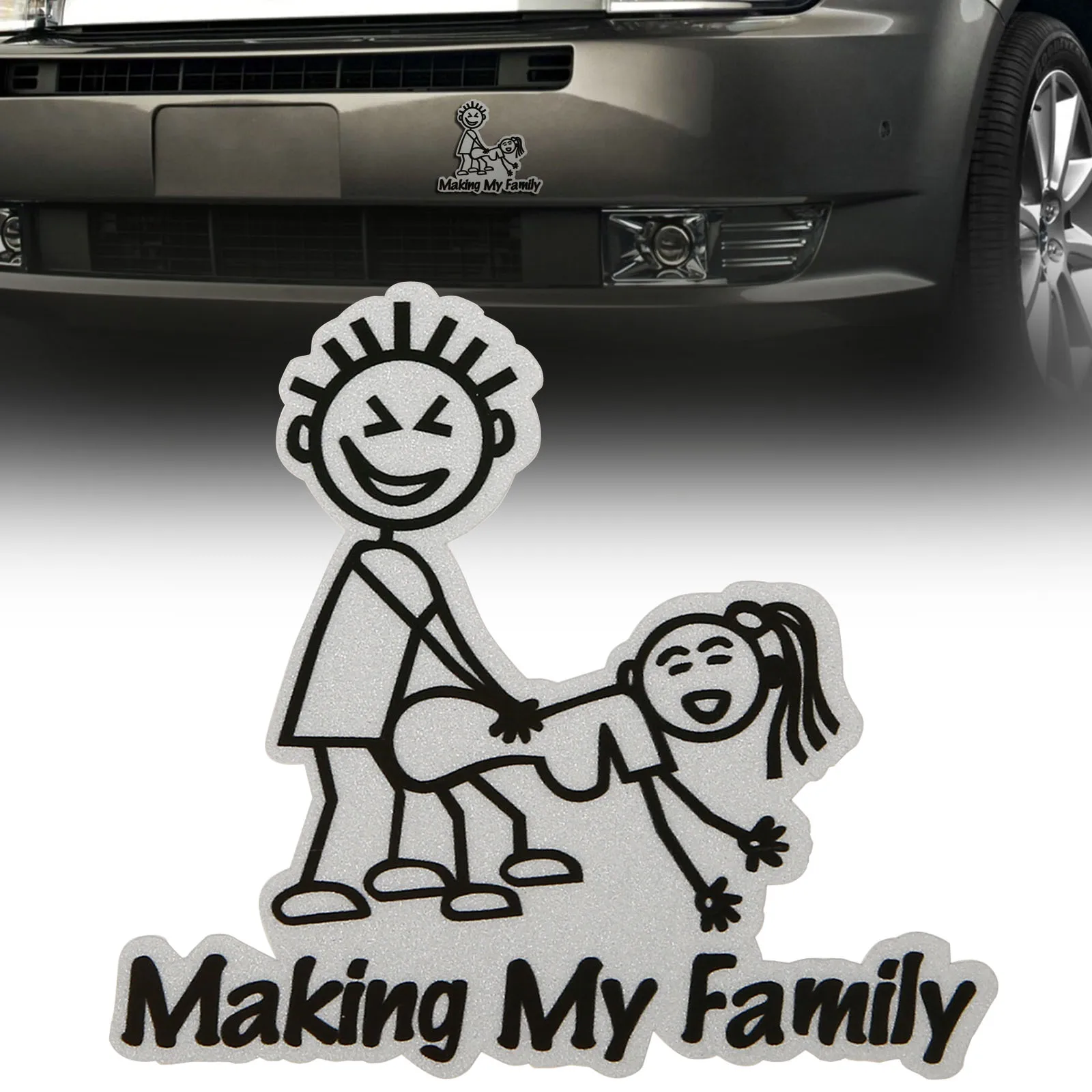 New 1pc MAKING MY FAMILY PVC Car Truck Window Reflective Funny Sticker Decal