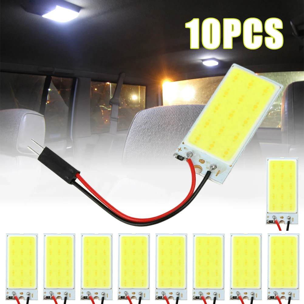 

5Pcs / 10Pcs White COB 15 LED Plate Car Interior Dome Light Bulb T10 Festoon 12V Lights