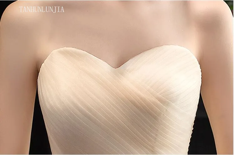 Vestido De novia blanco sin tirantes, nuevo diseño, 2021