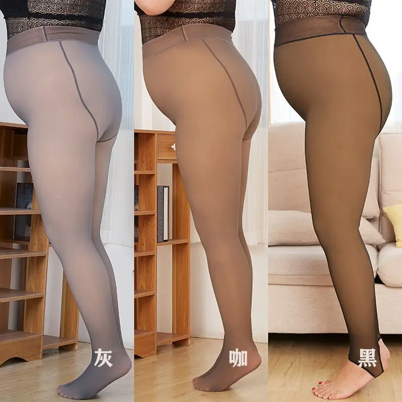 2020 New Women 250G Pantyhose Larger Size 55-75kg  Winter Snow Gray Skin Penetrating Seamless Thickened Anti Hook Thread