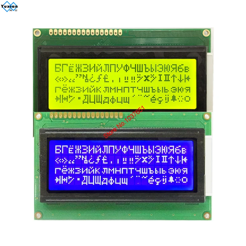 Russian Cyrillic 20x4  2004 Lcd Display Module Blue Green  Good Quality