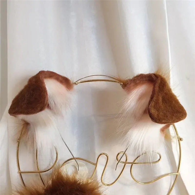 Cane da pastore di Anime Bestia Orecchio Bestia Coda del Lupo Orecchio Orecchio di Gatto Volpe Orecchio Fascia Cosplay Accessori Costume per la Ragazza