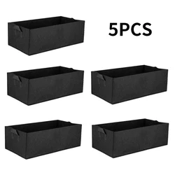Bolsas de fieltro para plantador, contenedor de tela rectangular para plantas al aire libre, plantación de jardín, 5 unidades