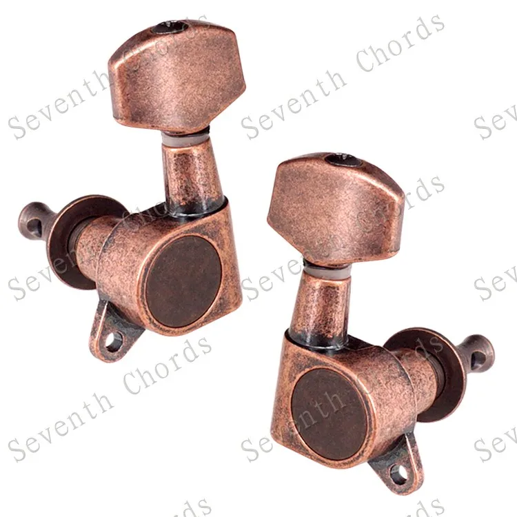 1 Set Bronze-Kupfer-Stimmwirbel für E-Gitarre und Akustikgitarre, Stimmmechaniken, Saiten, Knöpfe, Stimmapparate, Zubehörteile – Detail 2