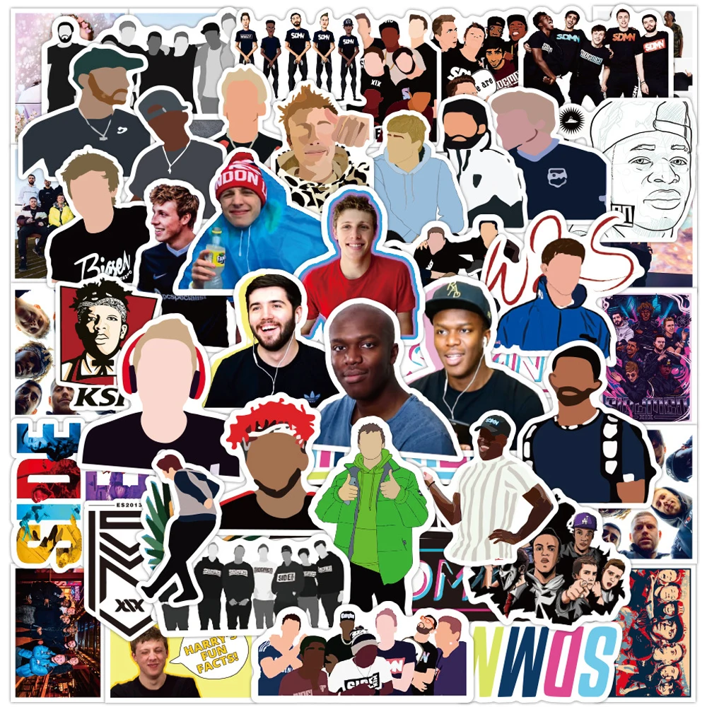 10/30/50pcs European and American Sidemen Combination Stickers Guitar Laptop Skateboard Luggage Bike Graffiti Sticker Kids Toys