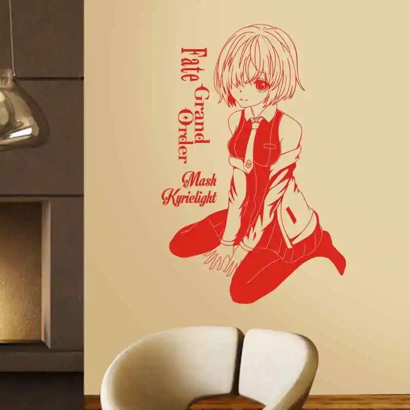 Mash Kyrielight Wall Decal FGO Shielder Vinyl Wall Stickers Decal Decor Home Decorative Decoration Anime Car Sticker